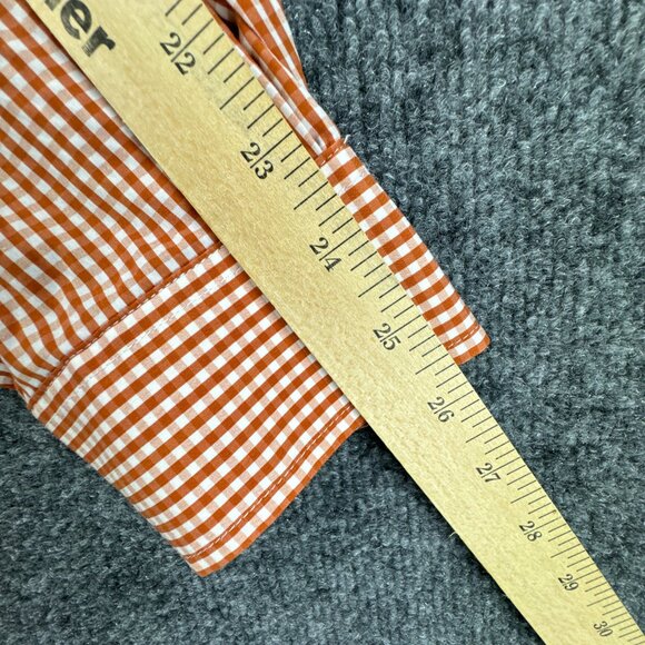 **SOLD**Johnnie O Shirt Mens Large Orange White Button Down Gingham - Picture 14 of 16
